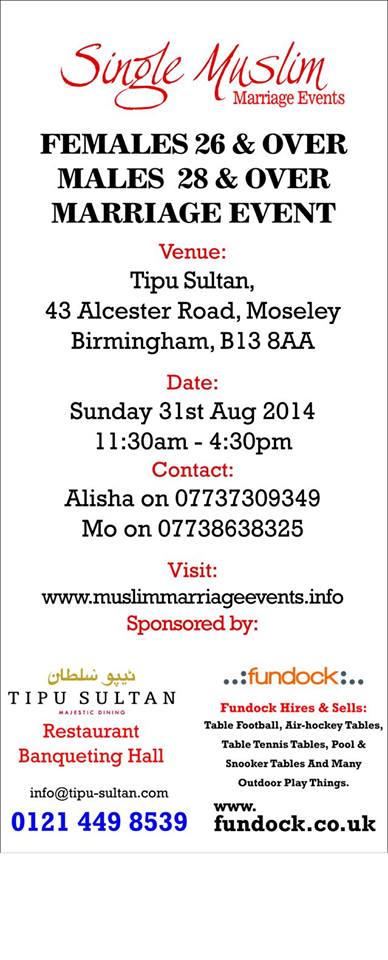 Single Muslim Matrimonial Events