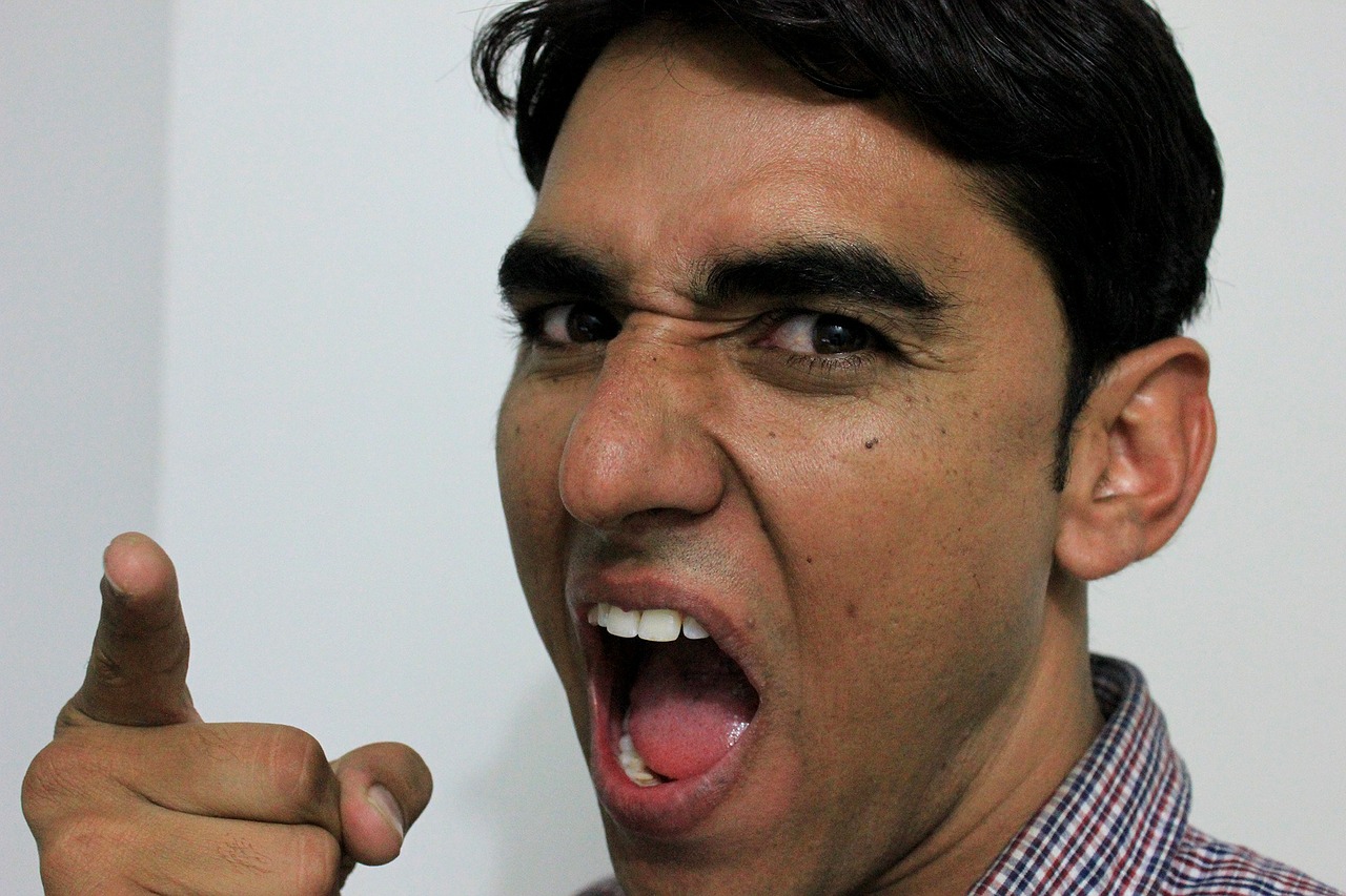 Angry man being angry