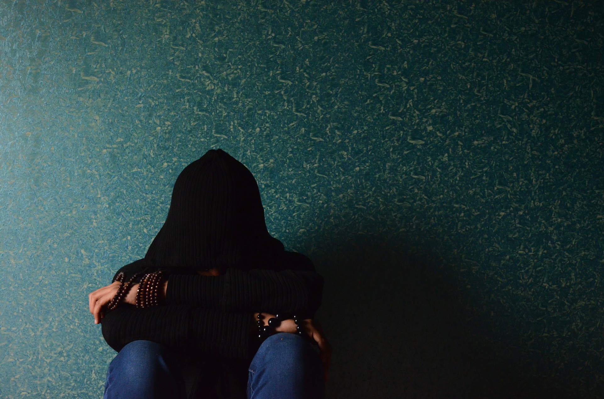 Emotional, depressed and wearing a hoody